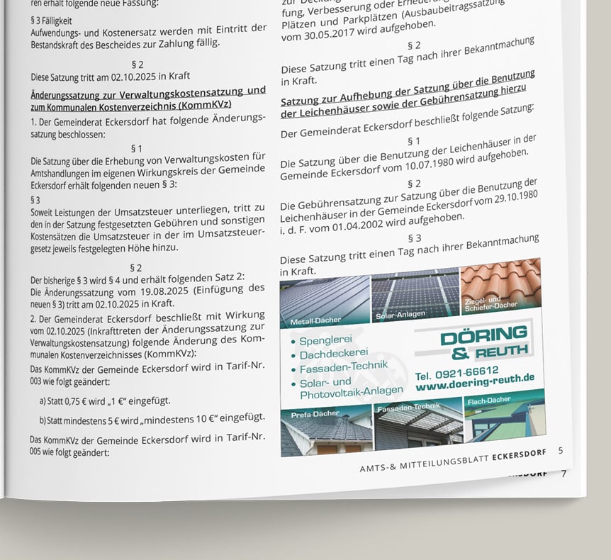 Mitteilungsblatt Eckersdorf | Grafikdesign erstellt von StatusZwo.com